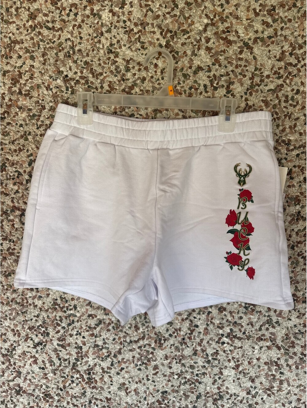 Milwaukee Bucks Rose Graphic Fleece Shorts — Women's M